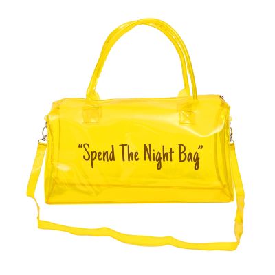 Clear Gym Bag for Women,Spend Night Bag Clear PVC Tote Bag Large Sports Duffel Bag Bright Candy Color Jelly with Durable Metal Zipper for Gym,Travel, Beach Yellow