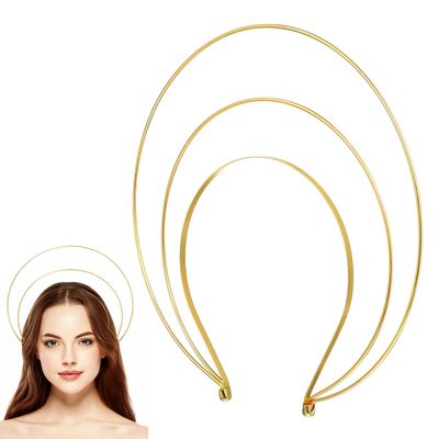 FOMIYES Three Layer Halo Headband Crown Metal Hair Hoop Women Costume Headpiece for Halloween Cosplay Party Dress up