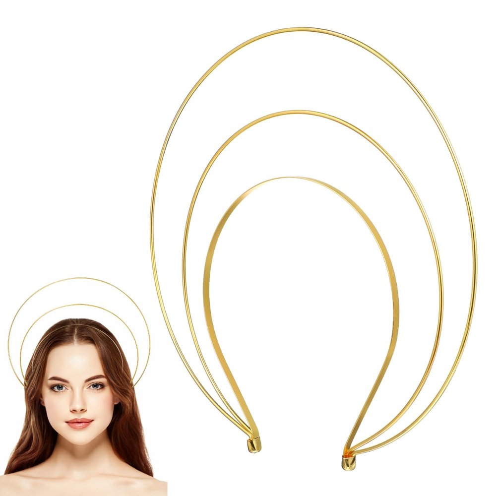 FOMIYES Three Layer Halo Headband Crown Metal Hair Hoop Women Costume Headpiece for Halloween Cosplay Party Dress up