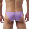 JEsilunmaMY Mens Stretch Ice Silk Bikini Briefs Low Rise Bulge Enhancing Pouch Underwear Back Pleated Solid Color Briefs (Pink-1PC,X-Large) view 3