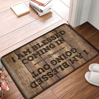 Dsoluuing Funny Floor Mats for Front Door I Am Blessed Coming in and Going Out Rug Fall Kitchen Rugs and Mats Sweet Home Mat (Size : 65X90CM)
