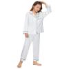ALHAVONE Kids Girl Pajama Set with Headband Blindfold Hair Tie Toddler Boy Girl Satin Silky Button-up Pajama Sleepwear (White-long, 120) view 3