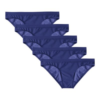 JEsilunmaMY Men's Ice Silk Low Rise Briefs Sexy Transparent Breathable Bikini Brief Solid Color See Through Skinny Underwear (Blue-5PC,XX-Large)