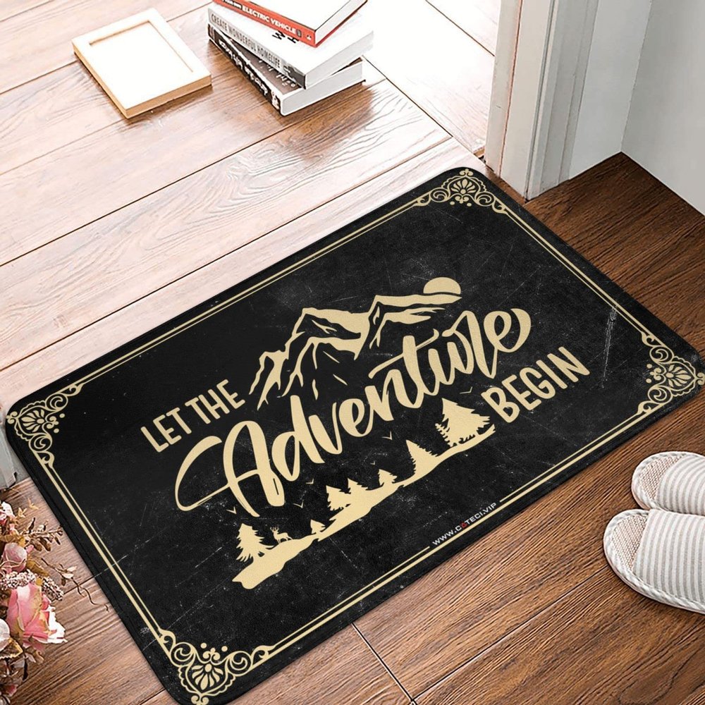 Dsoluuing Funny Floor Mats for Front Door Let The Adventure Begin Rug Fall Kitchen Rugs and Mats Sweet Home Mat (Size : 65X90CM)