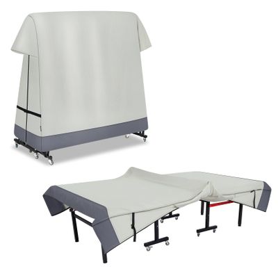 STEECA Ping Pong Table Cover Outdoor Waterproof, Dual Function Table Tennis Cover Fits Both Folding Tables and Flat Tables Indoor & Outside 68"L x 6"/30"W x 62"H