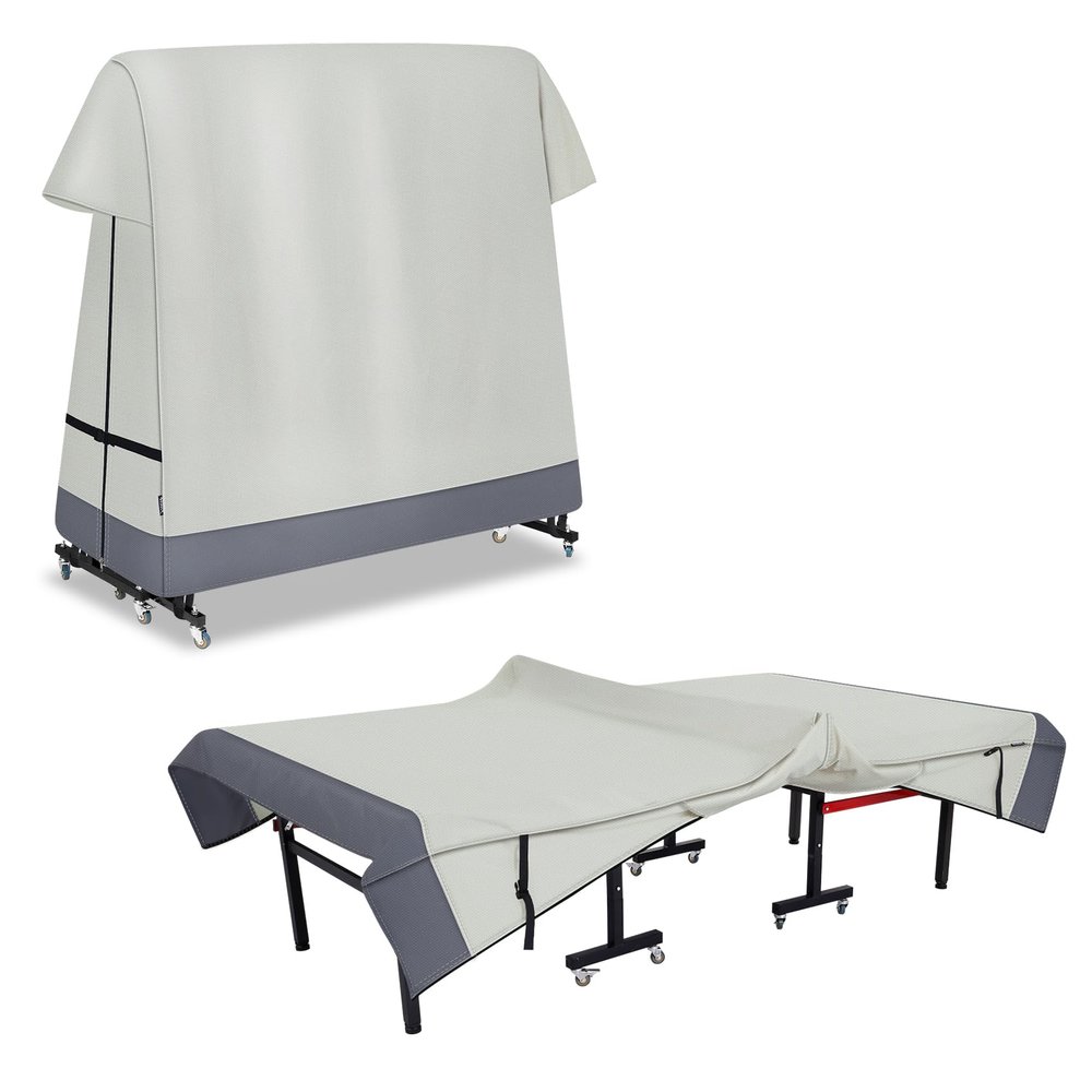 STEECA Ping Pong Table Cover Outdoor Waterproof, Dual Function Table Tennis Cover Fits Both Folding Tables and Flat Tables Indoor & Outside 68"L x 6"/30"W x 62"H