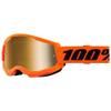 100% Strata 2 Moto/MTB Goggle - Neon Orange; Mirror True Gold view 1