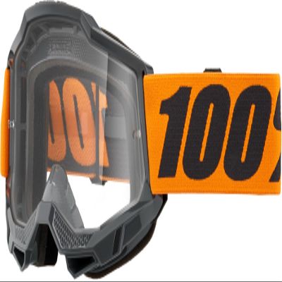 100% Strata 2 Moto/MTB Goggle - Neon Orange; Clear