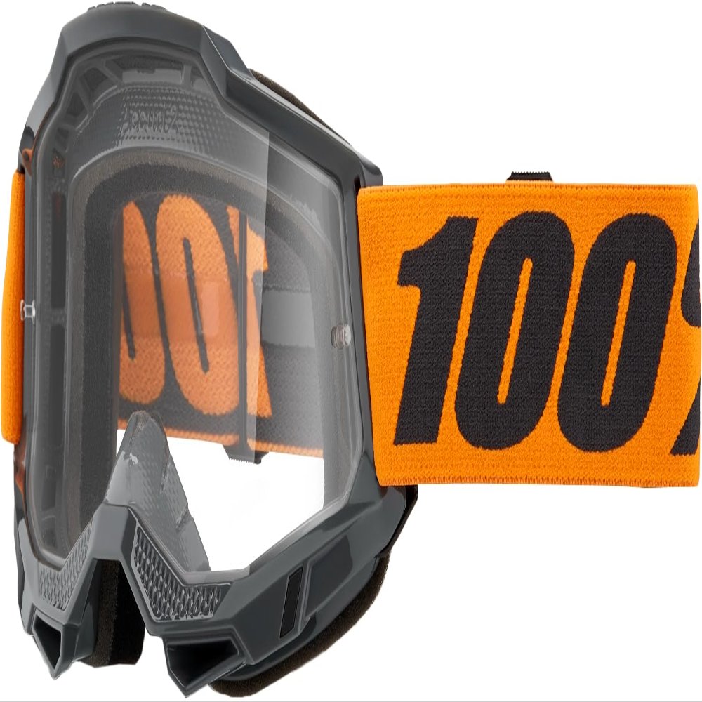 100% Strata 2 Moto/MTB Goggle - Neon Orange; Clear