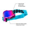 100% Accuri 2 Goggles - Eyewear for Motocross & Mountain Biking - Goggles for Dirt Bikes, Motorcycles & Bike Sports - Blue, Mirror Blue Lens view 2