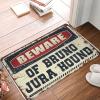 Dsoluuing Outdoor Winter Rug Beware of Bruno Jura Hound Doormat Man Cave Decor Bathroom Runner Rug (Size : 65X90CM) view 1