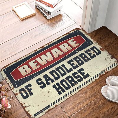 Decor for Man Cave Beware of Saddlebred Horse Rug Camping Mat Outdoor Fall Front Porch Decor (Size : 40X60CM)