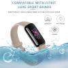 4 Pack Sport Bands Compatible with Fitbit Luxe Bands for Women Men, Soft Replacement Straps Wristbands for Fitbit Luxe Fitness Tracker (Light Pink/Starlight/Smoke Violet/Milk Tea,Small) view 3