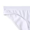 JEsilunmaMY Men's Ice Silk Low Rise Briefs Sexy Transparent Breathable Bikini Brief Solid Color See Through Skinny Underwear (White-5PC,3X-Large) view 2
