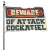 Abipuir Car Flags for Room Beware of Attack Cockatiel Flag Funny Bar Decor Cool Stuff for Your Room (Size : 60X90CM) view 1