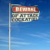 Abipuir Car Flags for Room Beware of Attack Cockatiel Flag Funny Bar Decor Cool Stuff for Your Room (Size : 60X90CM) view 4