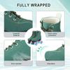 SilverTree Roller Skates for Women and Men, PU Leather High-top Adult Roller Derby Skates, Wheels Light Up, Green, Imitation cowhide view 4