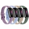 4 Pack Sport Bands Compatible with Fitbit Luxe Bands for Women Men, Soft Replacement Straps Wristbands for Fitbit Luxe Fitness Tracker (Light Purple/Baby Blue/Milk Tea/Avocado Green,Large) view 1