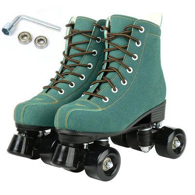 Silvertree Roller Skates for Women and Men PU Leather High-top Adult Roller Derby Skates Wheels Light Up Roller Skate Four-Wheel Shiny Roller Skates for Girls Boys Unisex