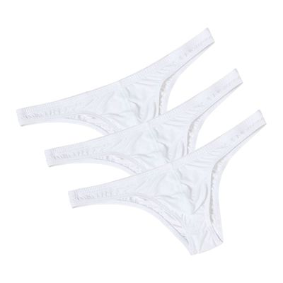 JEsilunmaMY Men's Low Rise Bulge Pouch Briefs Ice Silk Breathable Sexy Bikini Underwear Solid Color Stretch Underpants Brief (White-3PC,XX-Large)