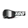 100% Accuri 2 Goggles - Eyewear for Motocross & Mountain Biking - Goggles for Dirt Bikes, Motorcycles & Bike Sports - Black, Mirror Silver Lens view 1