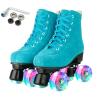 SilverTree Roller Skates for Women and Men PU Leather High-top Adult Roller Derby Skates Wheels Light Up Roller Skates Four-Wheel Shiny Roller Skates for Girls Boys Unisex view 1