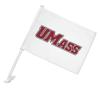 University of Massachusetts Secondary Logo Car Truck Flag with Window Clip On Pole Holder - Left Driver Side view 1