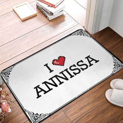 Abipuir Funny Bathroom Mat I Love Annissa Doormat Friends Door Mat Fall Rug (Color : Colour, Size : 40X60CM)