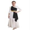 YOOJOO Child Asymmetrical Praise Dance Tunic for Girls Color Block Praise Liturgical Lyrical Dance Dress Black 16 Years view 3
