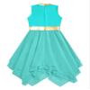 YOOJOO Girls Liturgical Praise Dance Tunic Tank Pullover Metallic Patchwork Sleeveless Asymmetrical Hem Lyrical Dance Turquoise 10 Years view 4