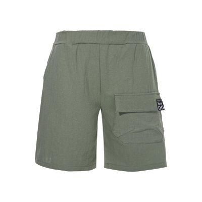 FEESHOW Kids Boys Girls Cotton Pull On Cargo Shorts with Pockets Athletic Sports Casual Dolphin Shorts Activewear Green D 10-11 Years