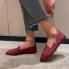 Ladies Summer Fashion Casual Solid Color Light Mouth Single Shoes Breathable Large Size Going Out Retro Shoe High Top (Red, 9) view 3