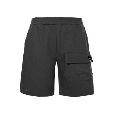 FEESHOW Kids Boys Girls Cotton Pull On Cargo Shorts with Pockets Athletic Sports Casual Dolphin Shorts Activewear Black D 9-10 Years