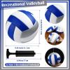 Wettarn 12 Pcs Official Size 5 Volleyballs Bulk Soft Recreational Volleyballs with Pump Regulation Size for Beginner Indoor Outdoor Beach Gym Pool Sand Sport (White,Blue,Silver) view 2