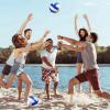 Wettarn 12 Pcs Official Size 5 Volleyballs Bulk Soft Recreational Volleyballs with Pump Regulation Size for Beginner Indoor Outdoor Beach Gym Pool Sand Sport (White,Blue,Silver) view 4