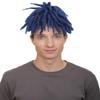 HPO Adult Mens American Rapper Dark Blue Dreadlock Updo Wig, Non-flammable Synthetic Fiber Wig