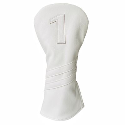 1pc Golf Club Head Cover Or 3pcs Golf Club Covers for Driver 3 Wood and Hybrids - White Golf Driver Headcover Fairway Wood Head Cover Hybrid Headcover Designed for All Brand (1pc Driver Cover)