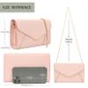 DEXMAY Women Envelope Clutch Faux Saffiano Leather Evening Handbag Foldover Clutch Bag Formal Dressy Purse Pale Pink view 3