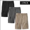 3-Pack Boys Cargo Stretch Shorts, Casual Cotton Blend Short with Multi Pocket for Outdoor, Camping, Hiking, (Sizes, 8-18) view 2