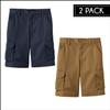 2-Pack Boys Cargo Stretch Shorts, Casual Cotton Blend Short with Multi Pocket for Outdoor, Camping, Hiking, (Sizes, 8-18) view 2