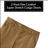 2-Pack Boys Cargo Stretch Shorts, Casual Cotton Blend Short with Multi Pocket for Outdoor, Camping, Hiking, (Sizes, 8-18) view 3