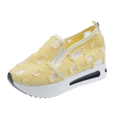 Ladies Summer Fashion Thin Lazy Breathable Thick Bottoming Hollowed Out Comfortable Outdoor Travel Foot Mans Dress Shoes (Yellow, 9)