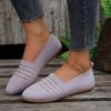 Ladies Summer Solid Colour Shallow Mouth Hollow Breathable Flat Bottom Comfortable Large Casual Shoes for Toddler Girls (Purple, 9) view 2