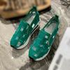 Ladies Summer Fashion Thin Lazy Breathable Thick Bottoming Hollowed Out Comfortable Outdoor Travel Foot Mans Dress Shoes (Green, 7.5) view 3