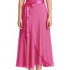 Wuchieal Dance Skirts for Women, Long Chiffon Ballet Skirt, Women's Dance Wrap Skirt with Tie (one_Size, Dark Pink) view 1