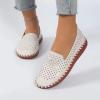 Ladies Summer Fashion Hollow Solid Colour Hand Stitched Oxblood Bottom Soft Bottom Comfortable Flat Ladies Wedge Sandals (Beige, 7.5) view 3