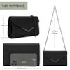 DEXMAY Women Envelope Clutch Faux Saffiano Leather Evening Handbag Foldover Clutch Bag Formal Dressy Purse Black view 3