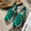 Ladies Summer Fashion Thin Lazy Breathable Thick Bottoming Hollowed Out Comfortable Outdoor Travel Foot Mans Dress Shoes (Green, 8.5) view 3
