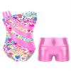 Nikiikoo Kids Girls Sparkly Gymnastics Leotards with Shorts Outfits Ballet Dance Biketard Gym Clothes Swimwear D#Zebra06 10 Years view 1
