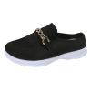 Leisure Women's Slip On Chain Travel Soft Sole Comfortable Shoes Outdoor Mesh Runing Fashion Sports Lady High Heel (Black, 8.5) view 1